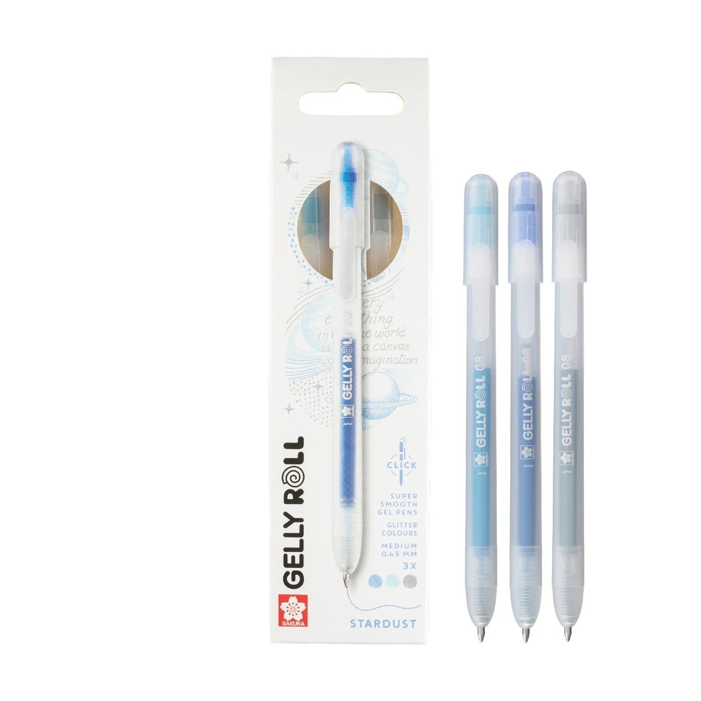 Sakura - Gelly Roll Retractable Stardust Set Sky Blue Silver Blue (3pcs)