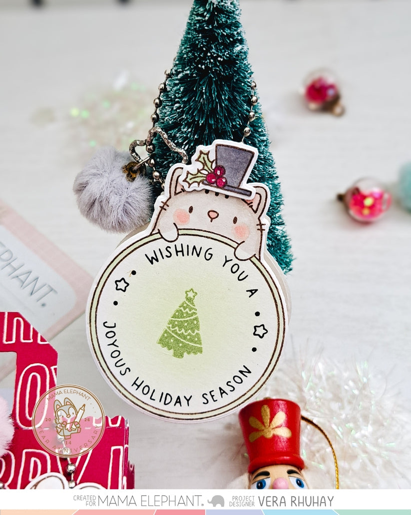Mama Elephant - Round Tag Sentiments