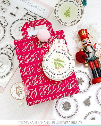 Mama Elephant - Round Tag Sentiments