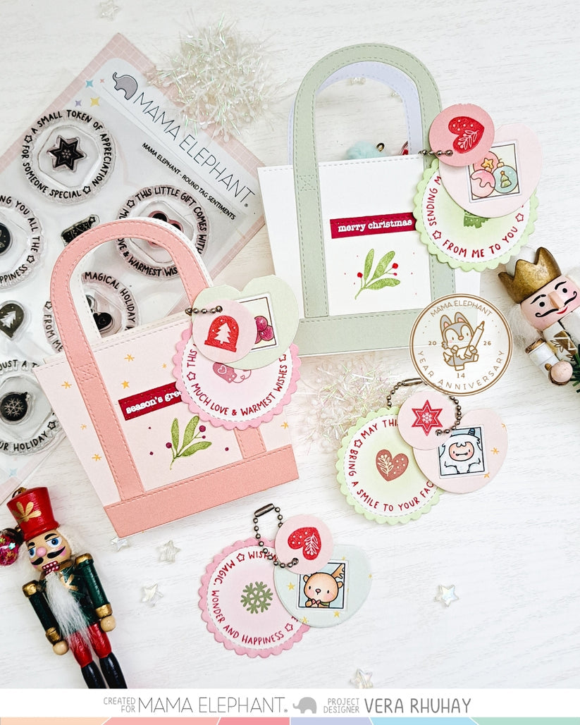 Mama Elephant - Round Tag Sentiments