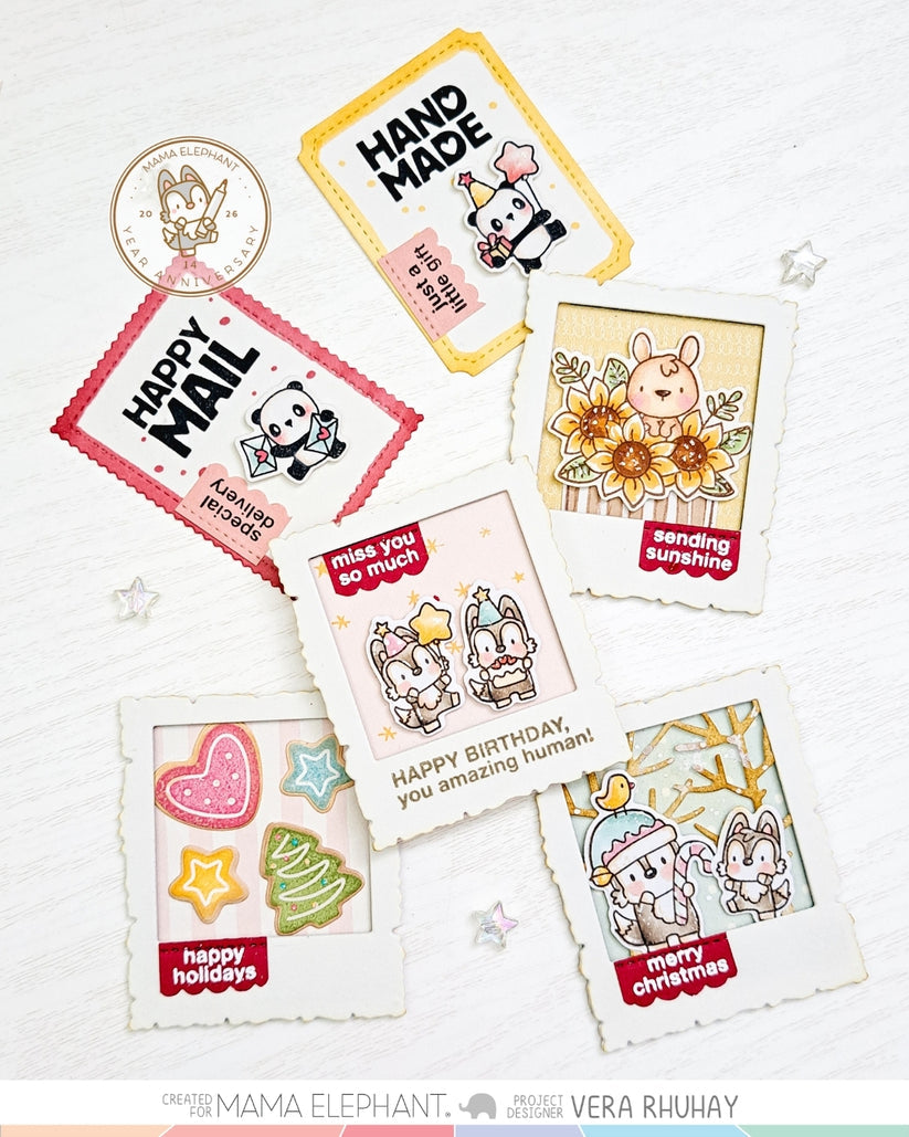 Mama Elephant - Deckled Polaroids - Creative Cuts