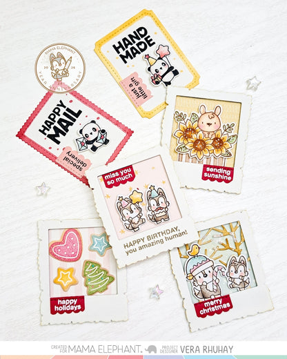 Mama Elephant - Deckled Polaroids - Creative Cuts