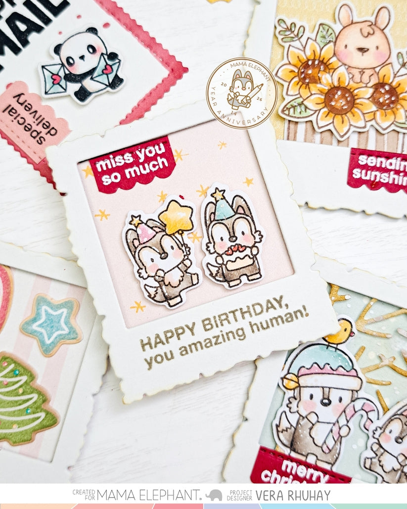 Mama Elephant - Deckled Polaroids - Creative Cuts