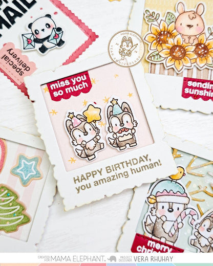 Mama Elephant - Deckled Polaroids - Creative Cuts
