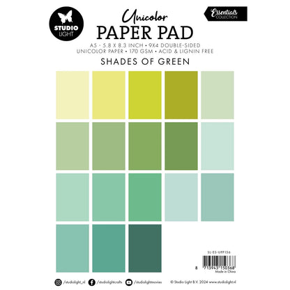 Studio Light - Unicolor A5 Paper Pad Shades of Green