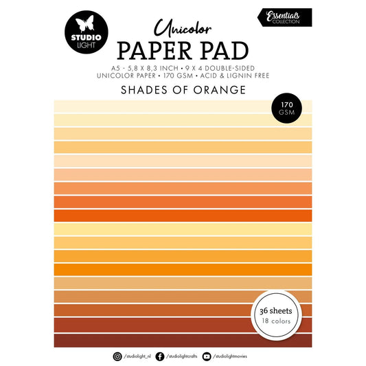 Studio Light - Unicolor A5 Paper Pad Shades of Orange