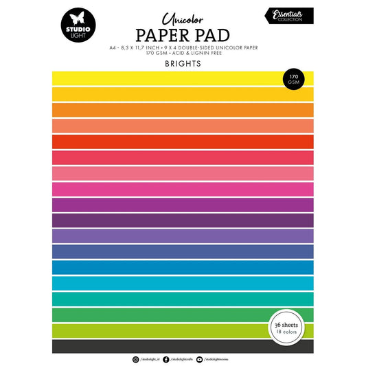 Studio Light - Unicolor A4 Paper Pad Brights Tones