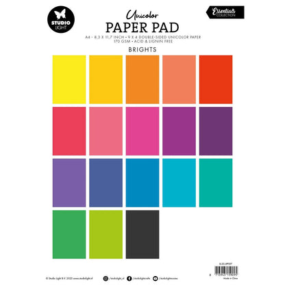 Studio Light - Unicolor A4 Paper Pad Brights Tones