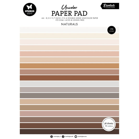 Studio Light - Unicolor A4 Paper Pad Naturels Tones