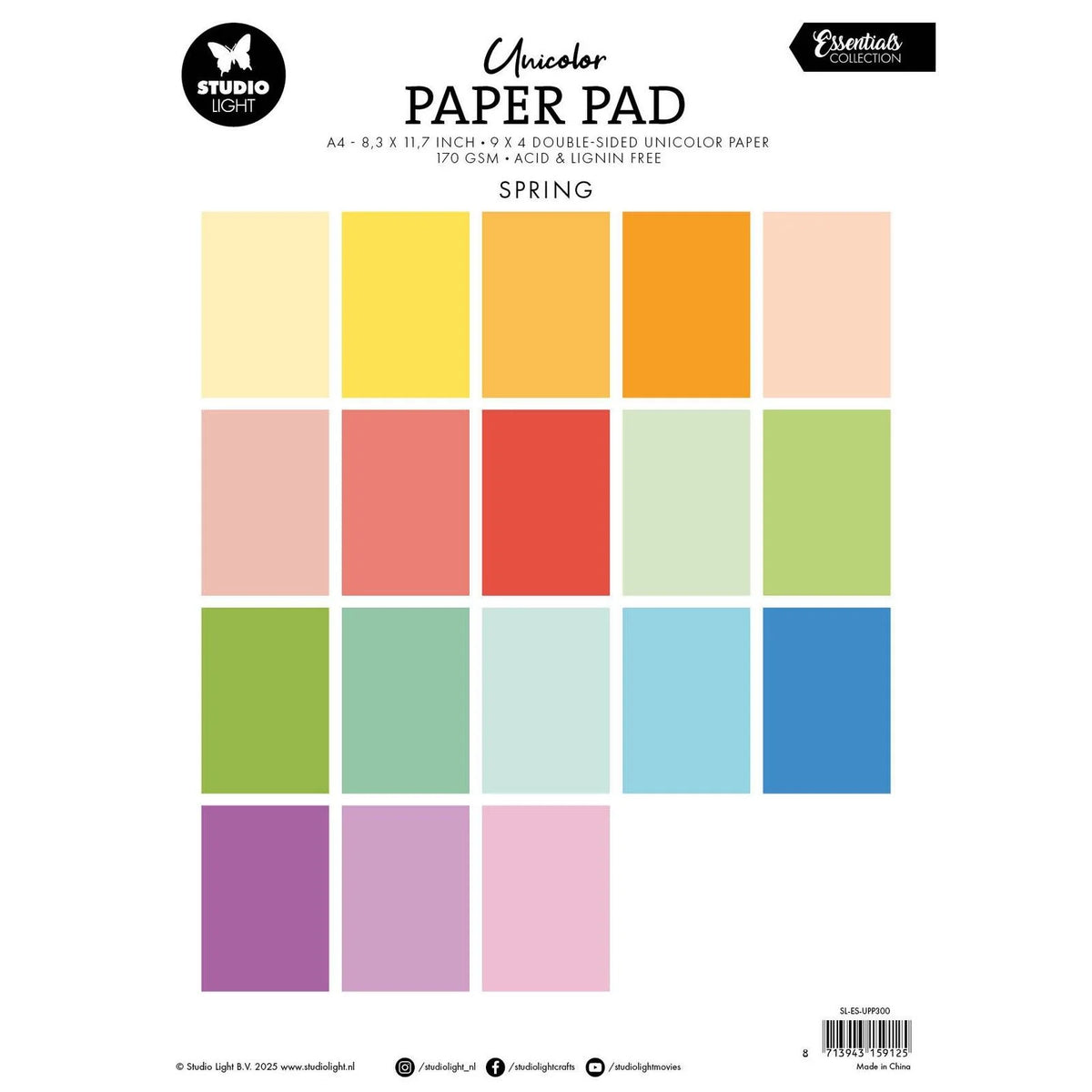 Studio Light - Unicolor A4 Paper Pad Spring Tones