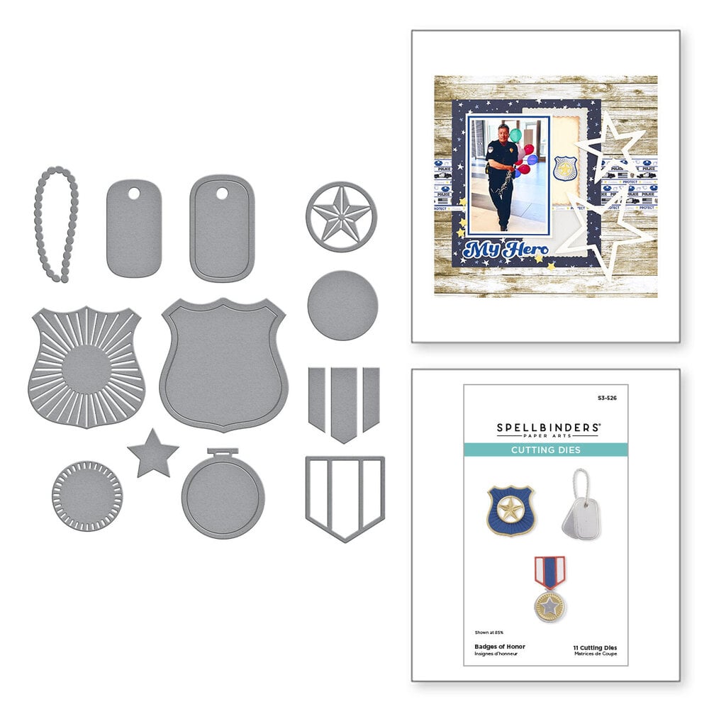 Spellbinders - Badges of Honor Etched Dies