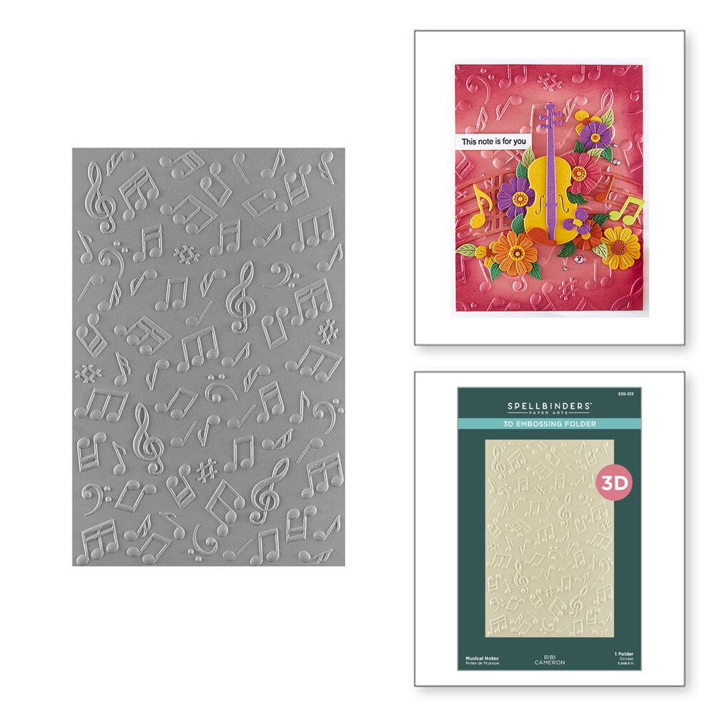 Spellbinders - Musical Notes 3D Embossing Folder
