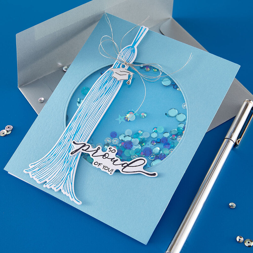 Spellbinders - Classic Mouse Graduation Press + Foil Plate & Die Set Sentiments