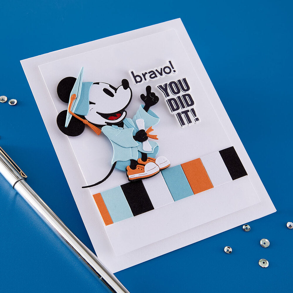 Spellbinders - Classic Mouse Graduation Press + Foil Plate & Die Set Sentiments