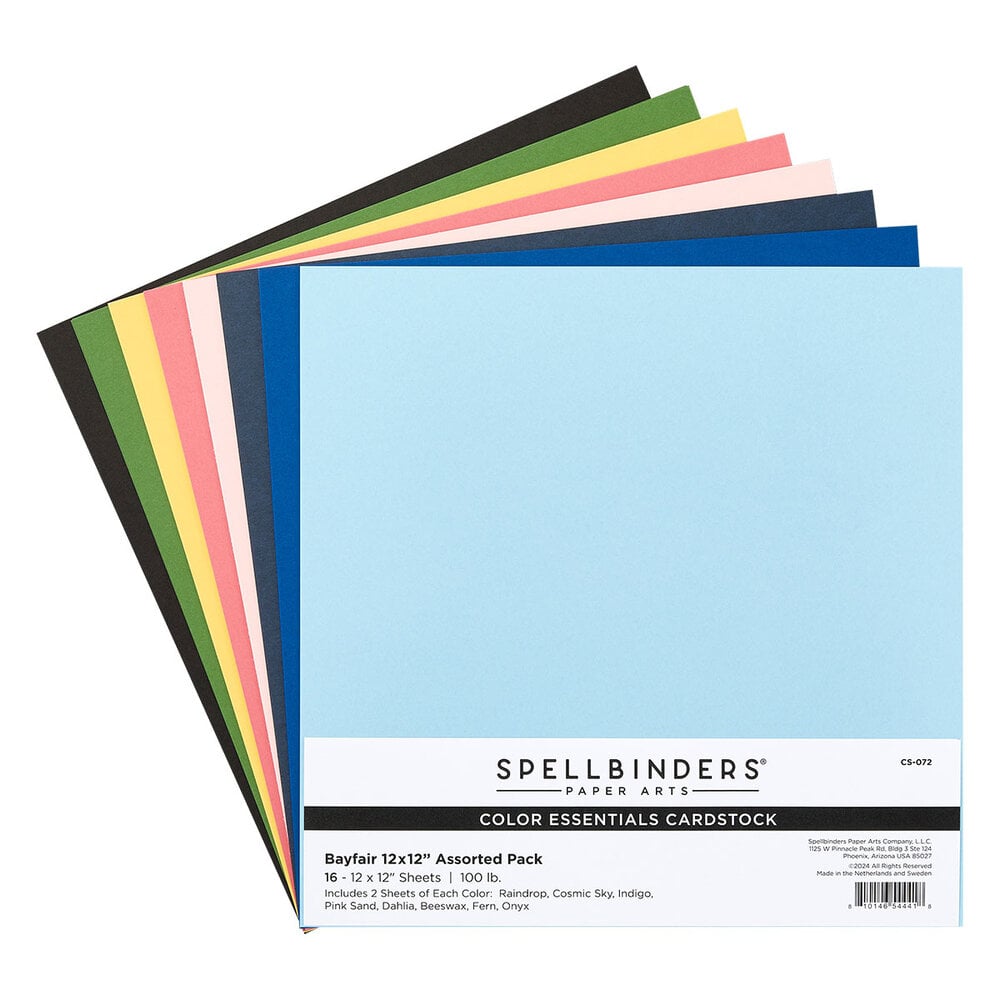 Spellbinders - Color Essentials Bayfair Cardstock Pack 12x12"