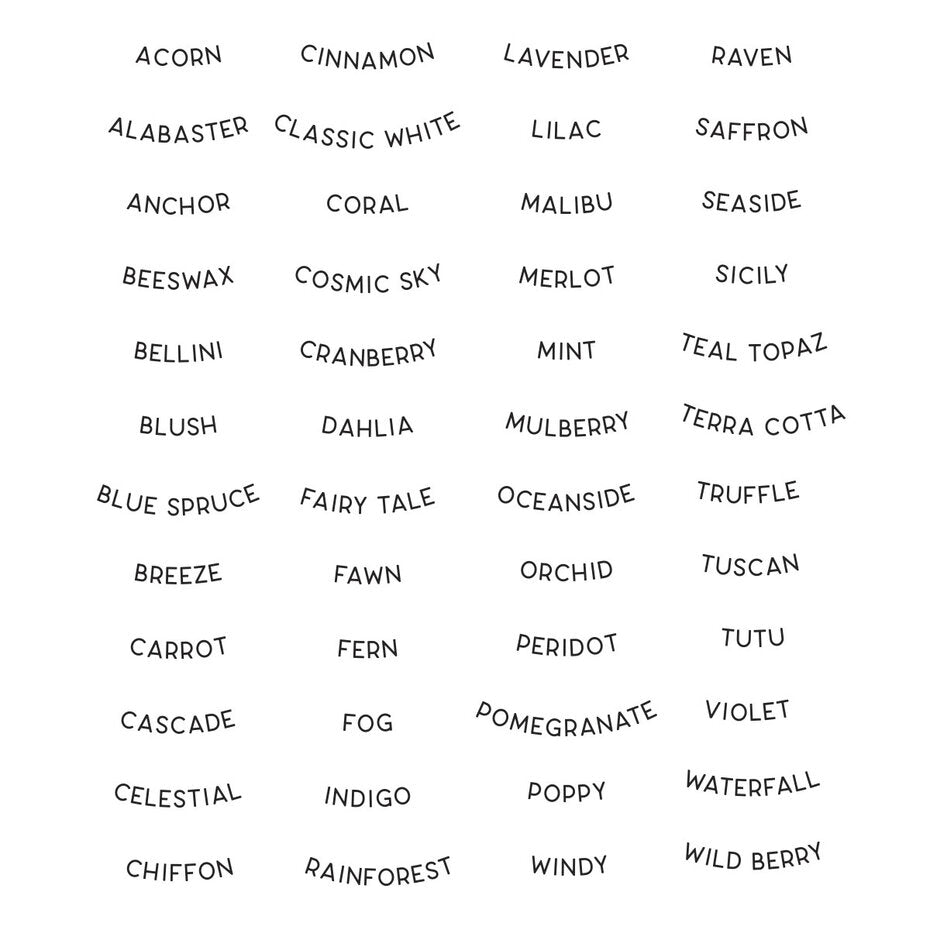 Spellbinders - Color Swatch Names