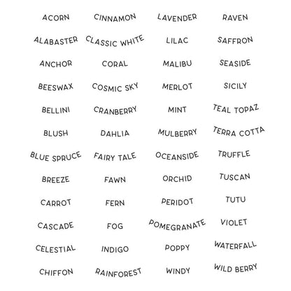 Spellbinders - Color Swatch Names