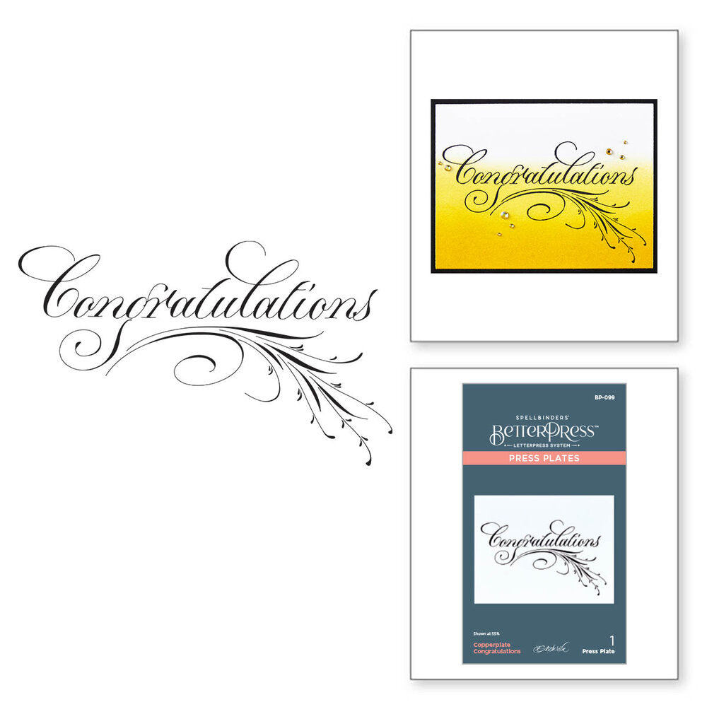 Spellbinders - BetterPress Copperplate Congratulations Press Plate