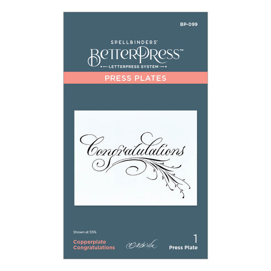 Spellbinders - BetterPress Copperplate Congratulations Press Plate