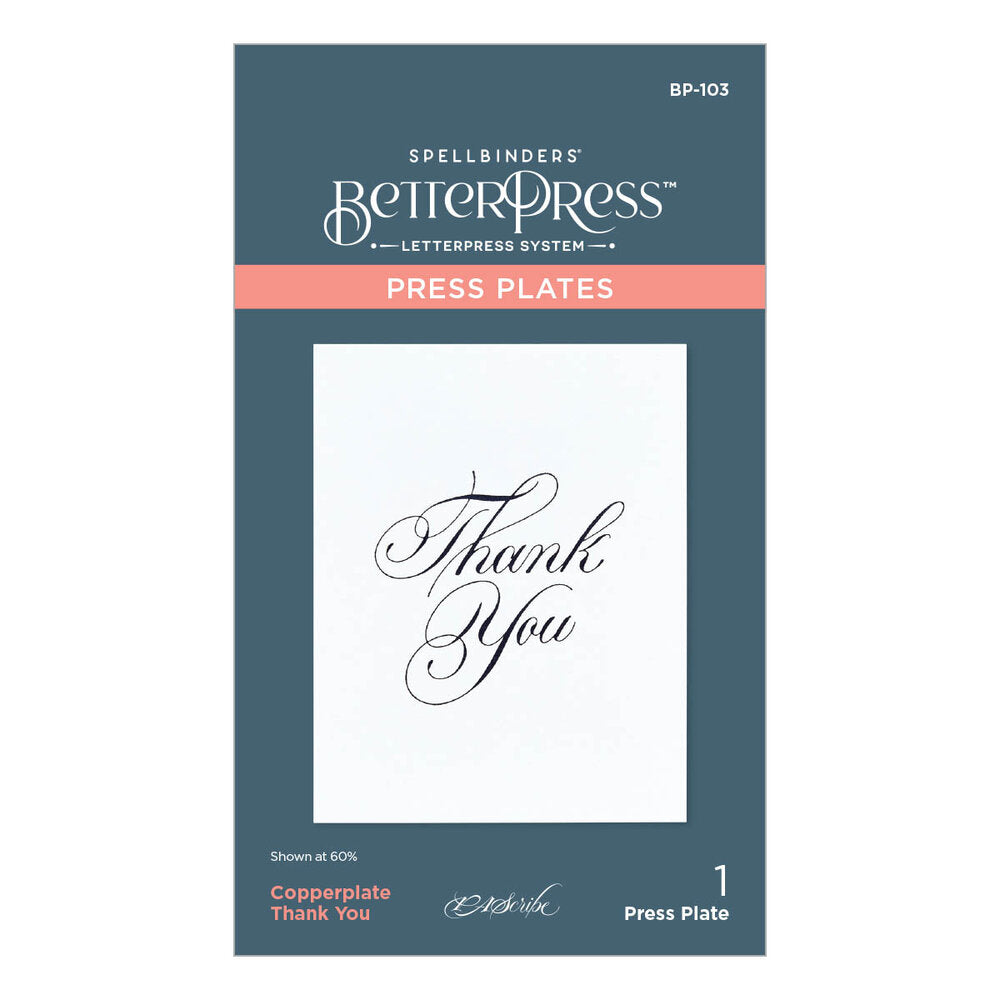 Spellbinders - BetterPress Copperplate Thank You Press Plate