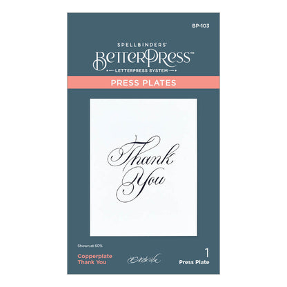 Spellbinders - BetterPress Copperplate Thank You Press Plate