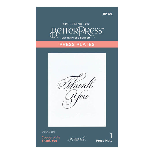Spellbinders - BetterPress Copperplate Thank You Press Plate