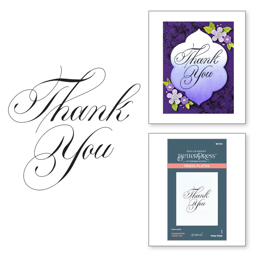 Spellbinders - BetterPress Copperplate Thank You Press Plate
