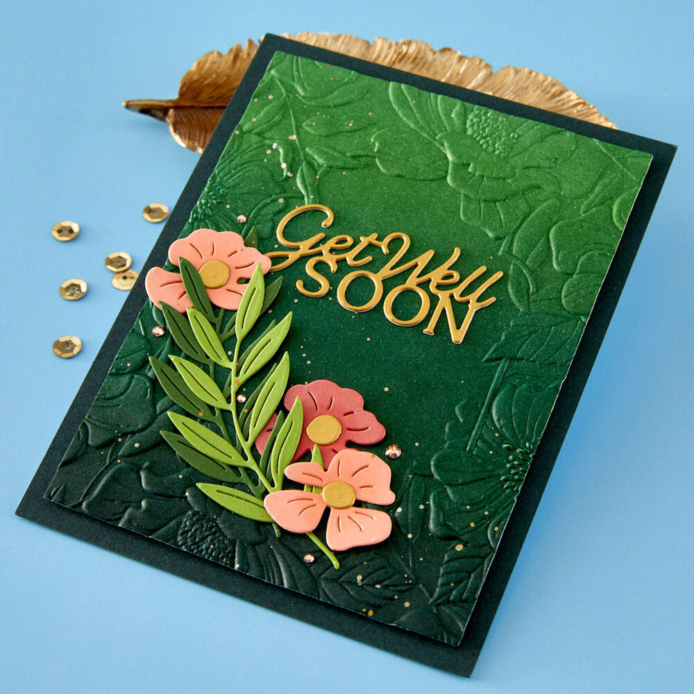 Spellbinders - Layered Get Well Soon Etched Dies