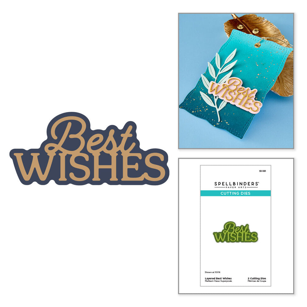 Spellbinders - Layered Best Wishes Etched Dies