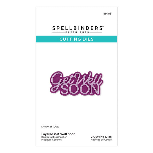 Spellbinders - Layered Get Well Soon Etched Dies