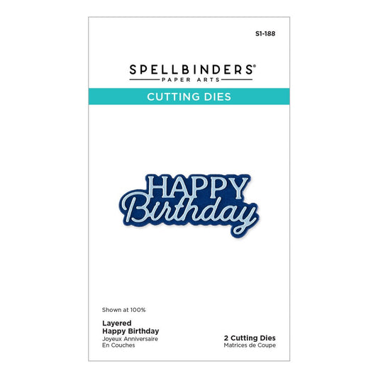 Spellbinders - Layered Happy Birthday Etched Dies