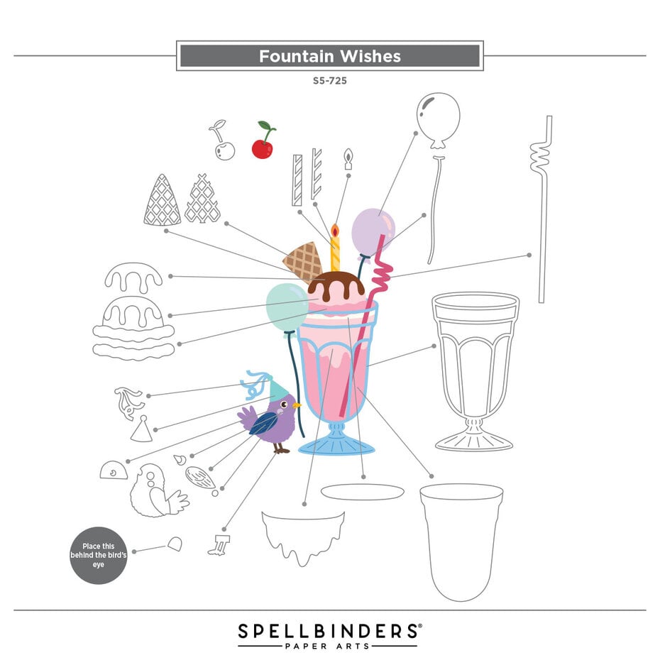 Spellbinders - Happier Hour Etched Dies Fountain Wishes