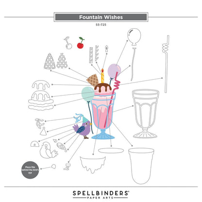 Spellbinders - Happier Hour Etched Dies Fountain Wishes