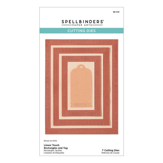 Spellbinders - Happier Hour Etched Dies Linear Touch Rectangles and Tag