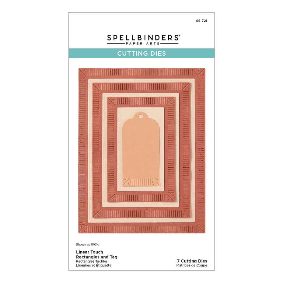 Spellbinders - Happier Hour Etched Dies Linear Touch Rectangles and Tag