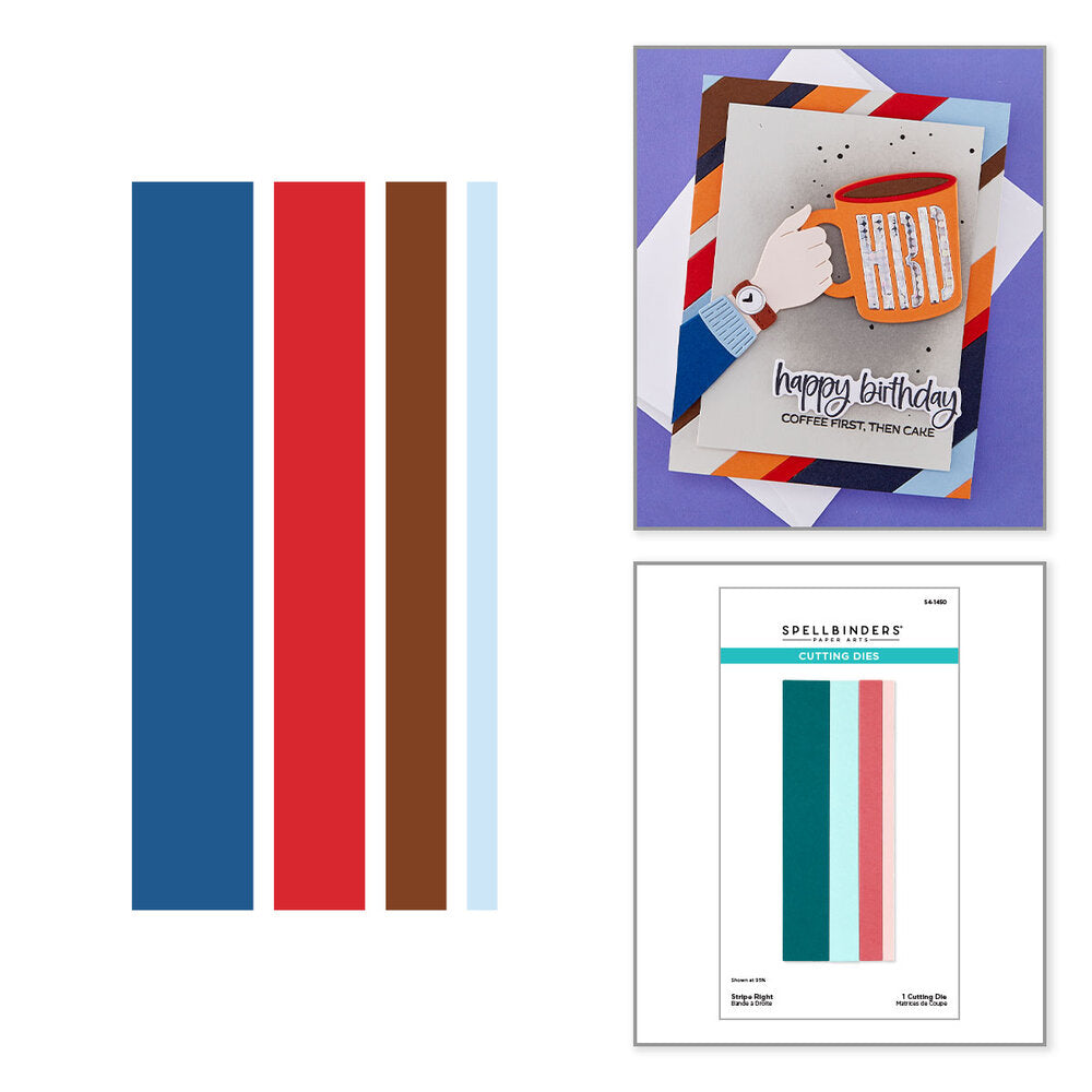 Spellbinders - Just Add Cake Etched Dies Stripe Right