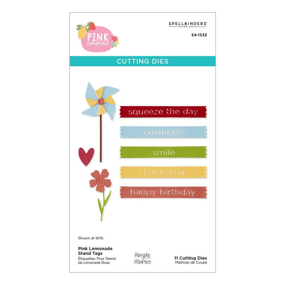 Spellbinders - Pink Lemonade Etched Dies Stand Tags