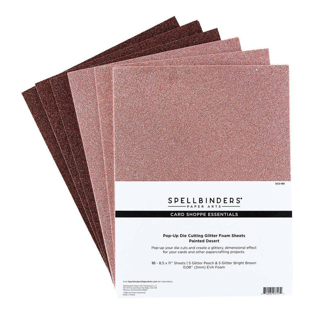 Spellbinders - Pop-Up Die Cutting Glitter Foam Sheets Painted Desert (10pk)