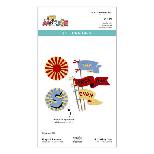Spellbinders - Classic Mouse Etched Dies Flags & Banners