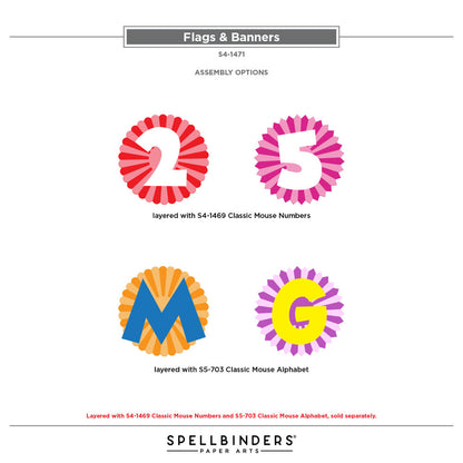 Spellbinders - Classic Mouse Etched Dies Flags & Banners