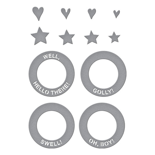 Spellbinders - Classic Mouse Etched Dies Frame & Sentiments