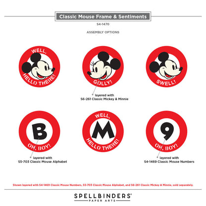 Spellbinders - Classic Mouse Etched Dies Frame & Sentiments