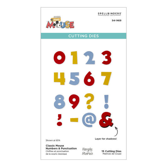 Spellbinders - Classic Mouse Etched Dies Numbers & Punctuation