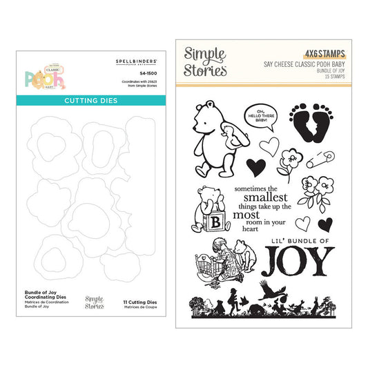 Spellbinders - Classic Pooh Baby Stamp & Die Bundle Bundle of Joy