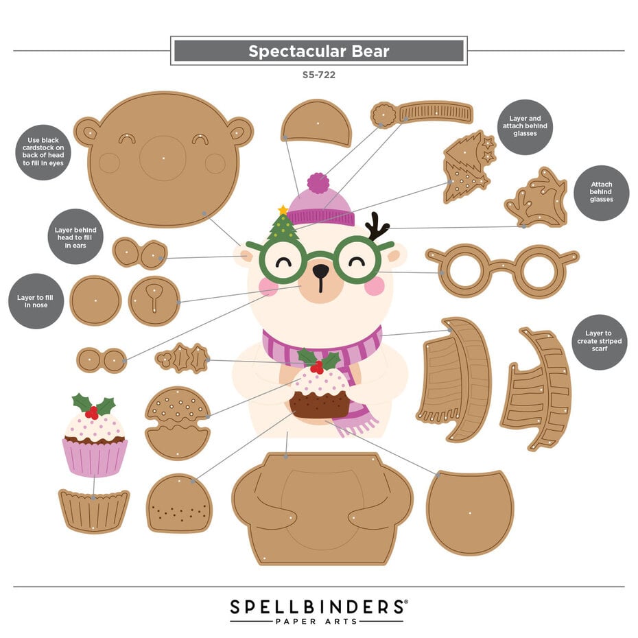 Spellbinders - Spectacular Christmas Etched Dies Bear