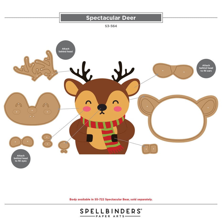 Spellbinders - Spectacular Christmas Etched Dies Deer
