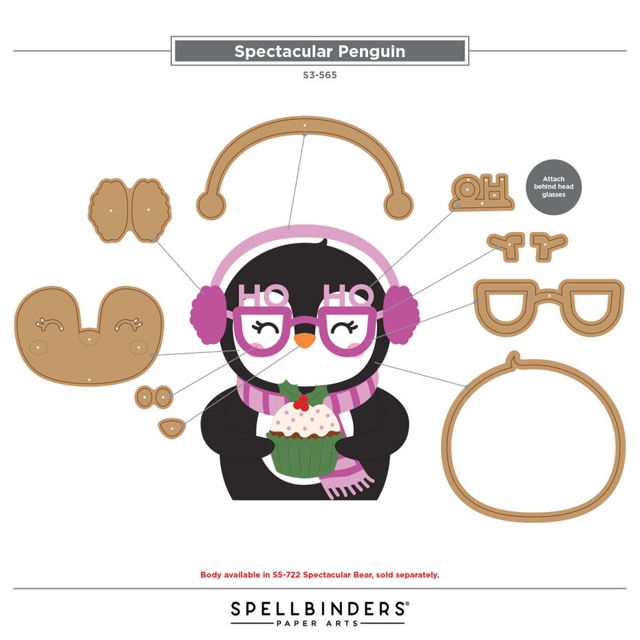 Spellbinders - Spectacular Christmas Etched Dies Penguin