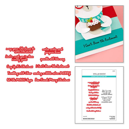 Spellbinders - Spectacular Christmas Stamp & Die Set Holiday Sentiments