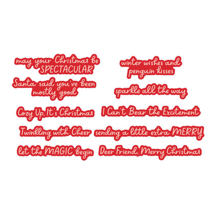 Spellbinders - Spectacular Christmas Stamp & Die Set Holiday Sentiments