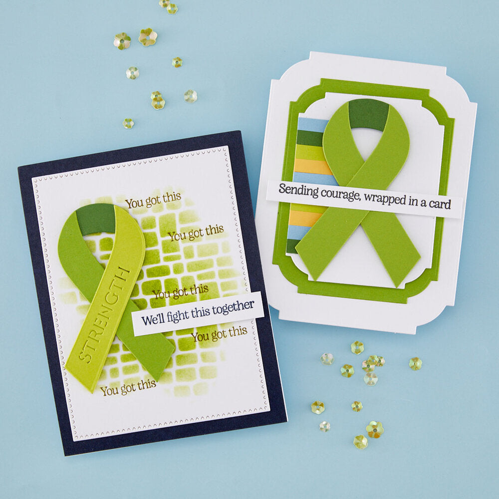 Spellbinders - Awareness Ribbon and Sentiments Stamp & Die Set